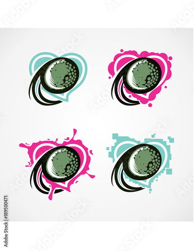 Love Golf Vector Set of 4
