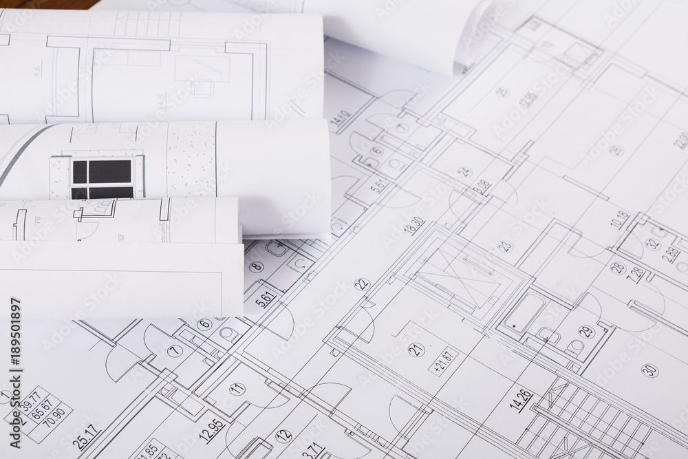 Plan of building. Architectural project background