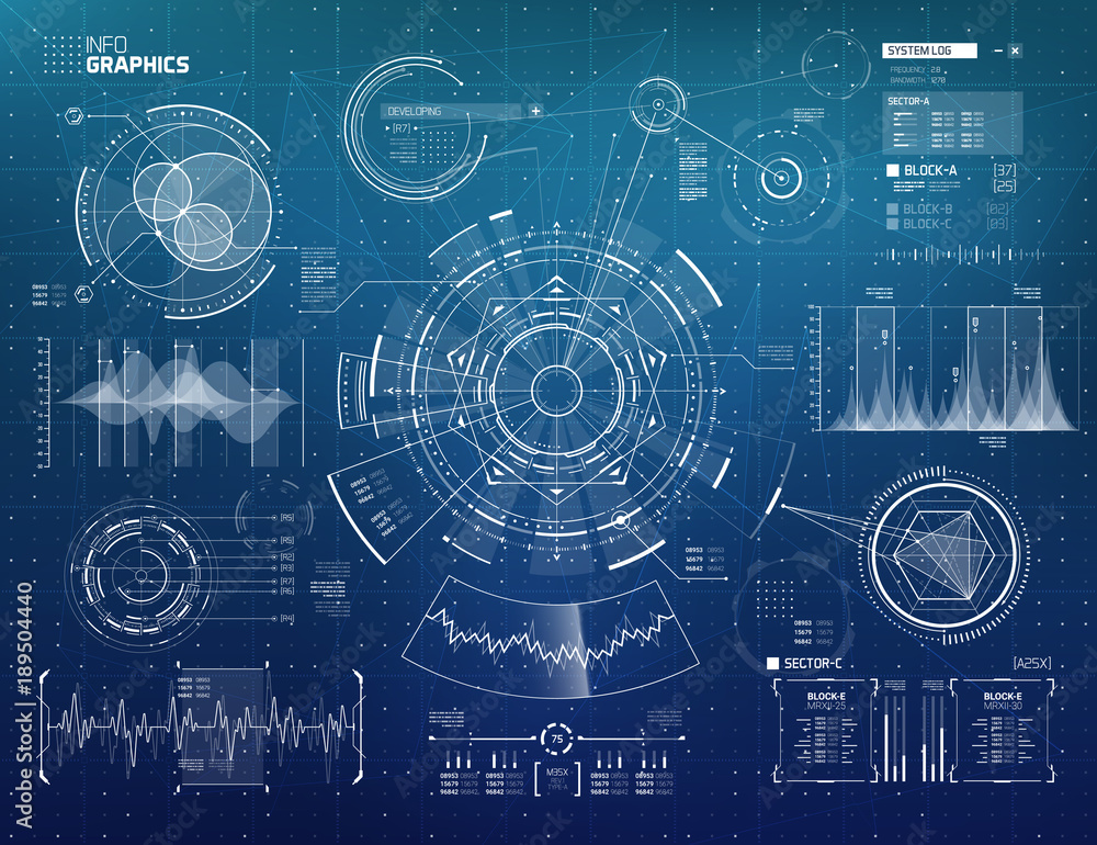 Sci-Fi Futuristic Hud Elements Set Sci-Fi Futuristic Hud Elements Set