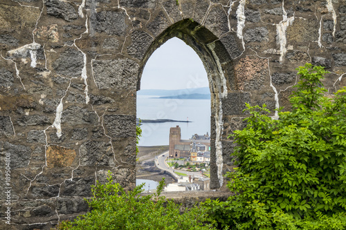 Window of McCaig's Tower in Oban, Scotland