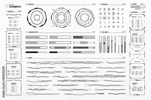 Sci-Fi Futuristic Hud Elements Set