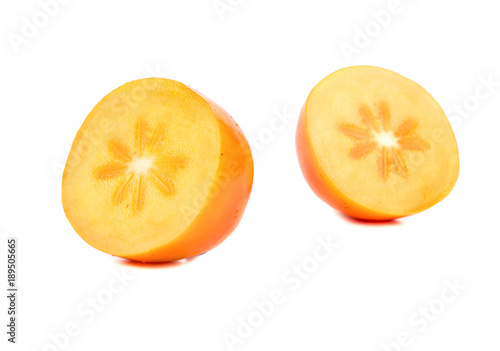 Two halves of persimmon
