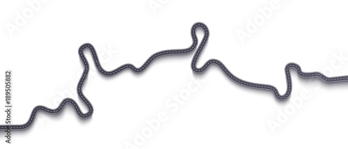 Winding Road on a White Isolated Background. Travel and Journey route creative banner. Vector EPS 10