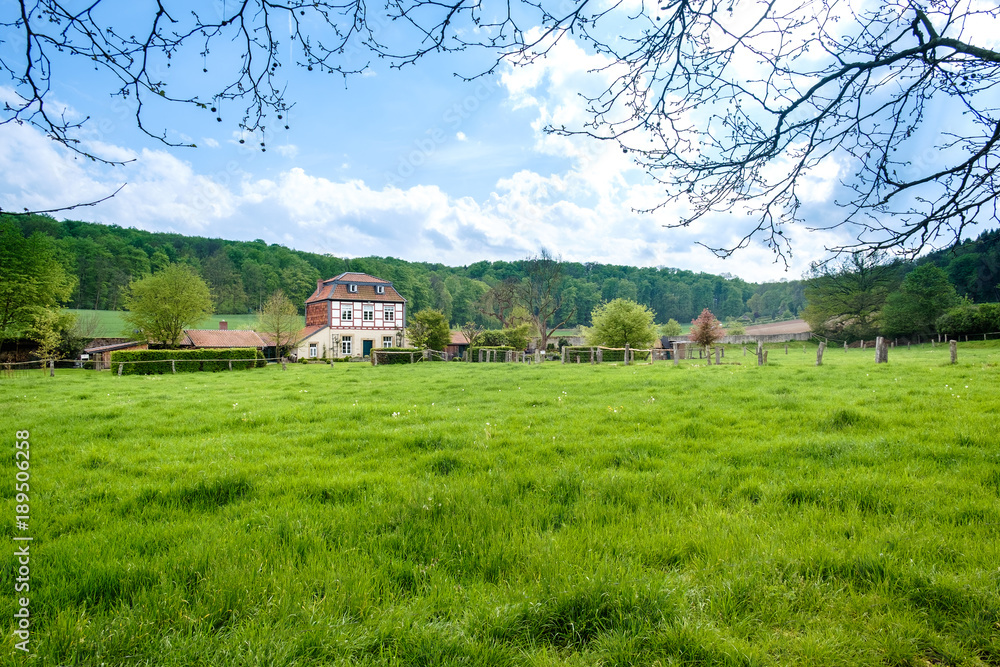 Obraz premium Landscape with old rural house