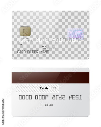 Highly detailed realistic glossy credit card