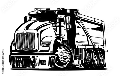 Vector Cartoon Dump Truck