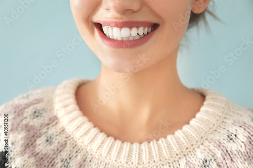 Beautiful smiling woman on ...