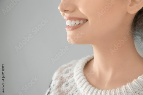 Beautiful smiling woman on ...