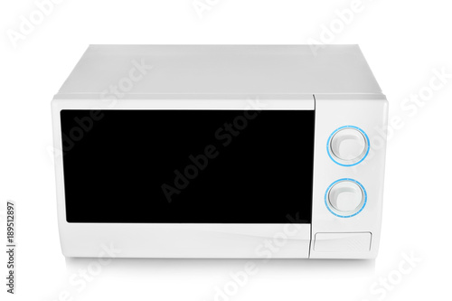 Microwave oven on white background