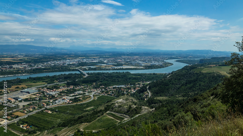 Top view on Valence city in Rhone-Alpes french region.