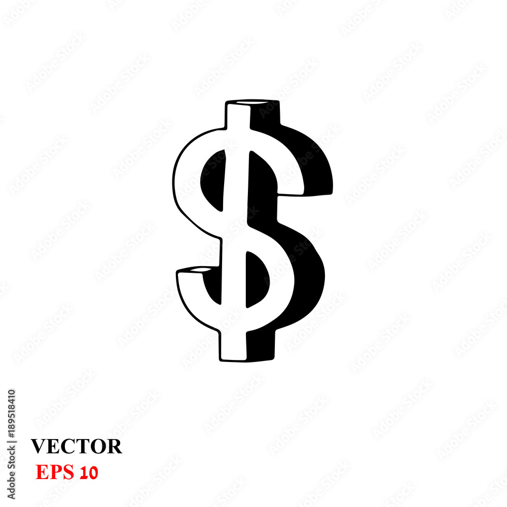 Obraz premium sketch of dollar sign. vector illustration