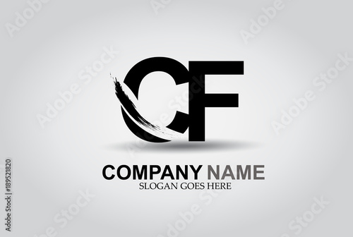 CF Splash Brush Letters Design Logo