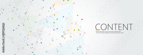 Abstract polygonal horisontal background with abstract connecting dots and lines