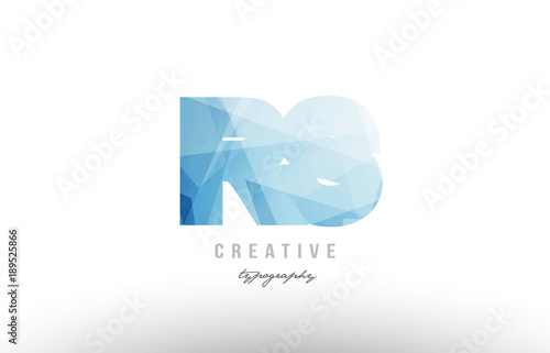 rs r s blue polygonal alphabet letter logo icon combination