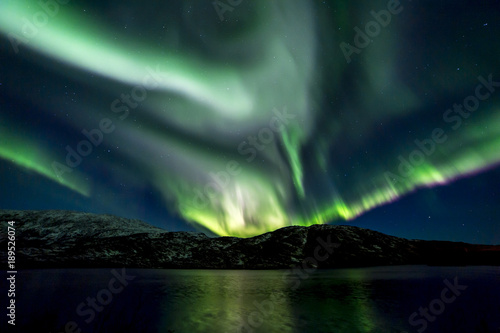 The polar lights in Norway . Ersfjord. Tromso © belov3097