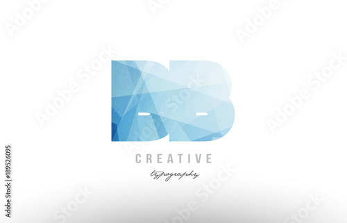 bb b b  blue polygonal alphabet letter logo icon combination