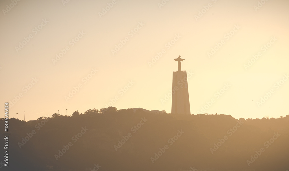 Christ the King in the evening, Lisbon, Portugal