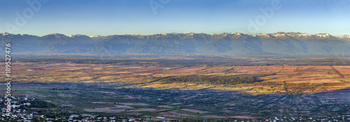 View of Alazani valley, Kakheti, Georgia photo