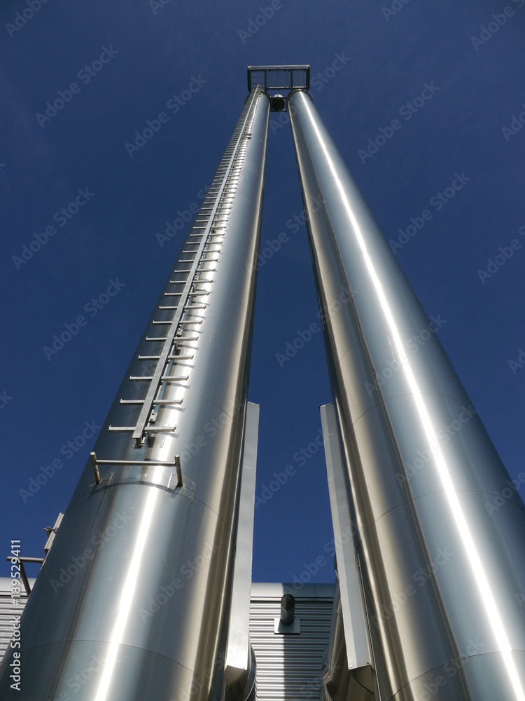 Naklejka premium lot of grey steel pipes 