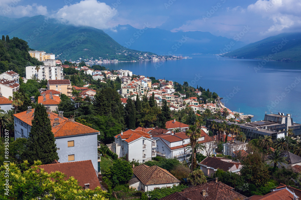 Herceg Novi coastal town at the entrance to Kotor Bay in Montenegro