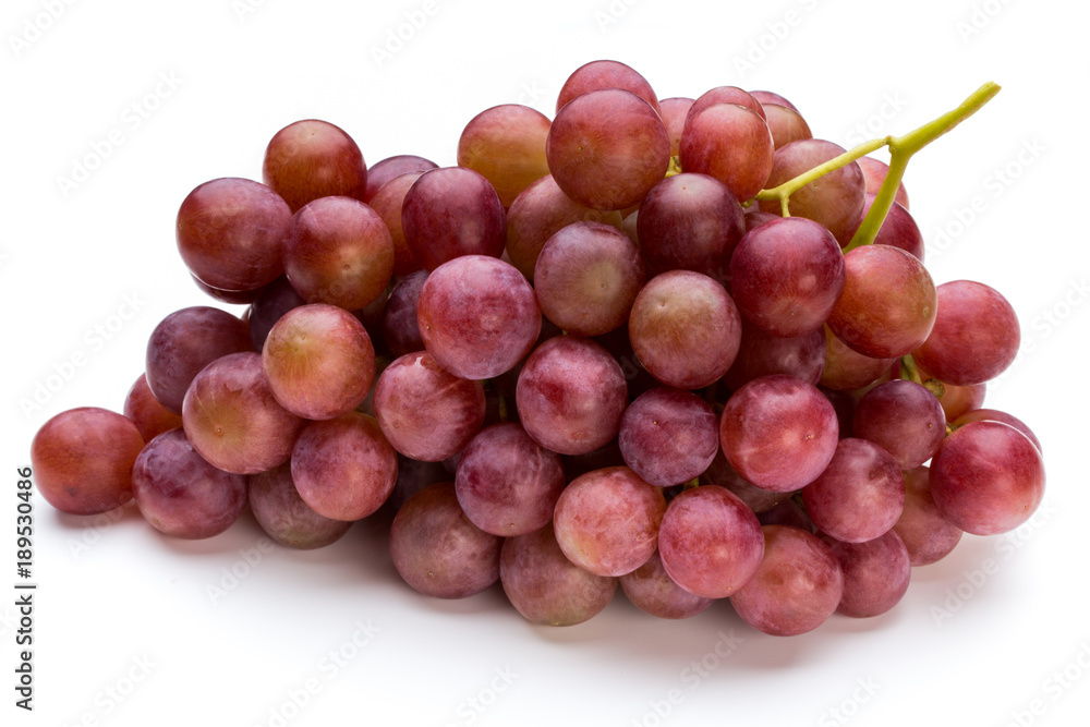 Ripe red grape isolated on white. Ripe red grape isolated on white.
