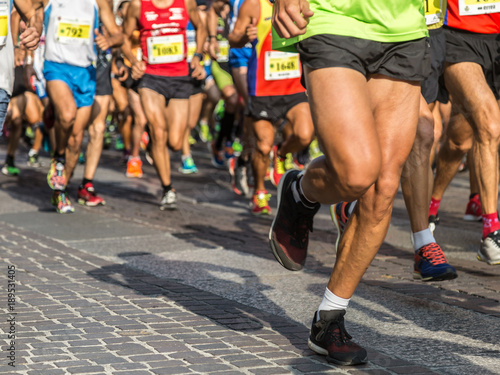 People Running in City Marathon