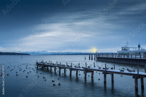 Winter evening at the Ammersee