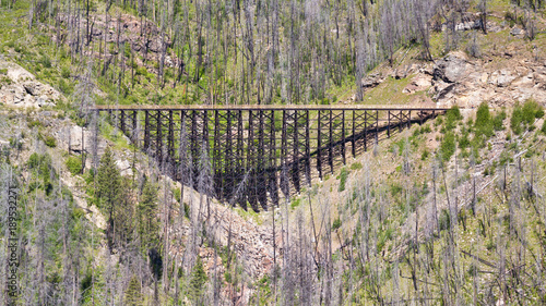 Fotografie, Obraz Train trestle on the Kettle Valley Railway near Kelowna, Canada