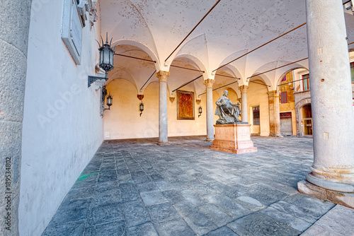 Lucca, Tuscany, Italy, open gallery in the square of San Michele