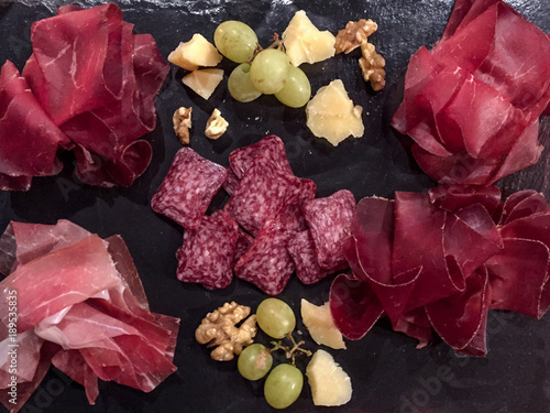 High angle view of a tradional Swiss Apéro