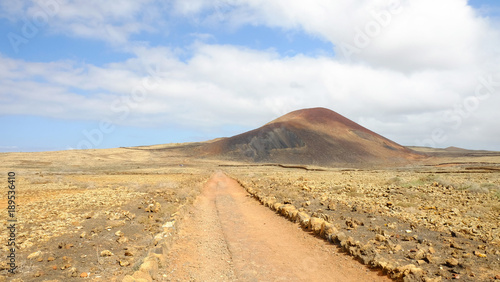 Volcanic mountain on Fuerteventura, Spain.