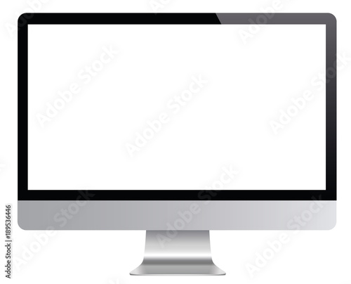 A personal computer monitor in a flat vector style