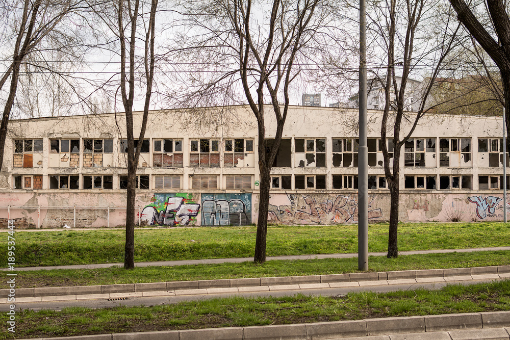 Belgrade, Serbia March 03, 2016: Abandoned factory