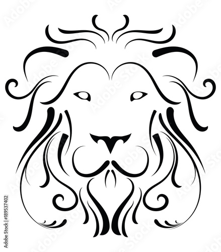 Fototapeta Naklejka Na Ścianę i Meble -  Lion's Head in the form of a stylized tattoo