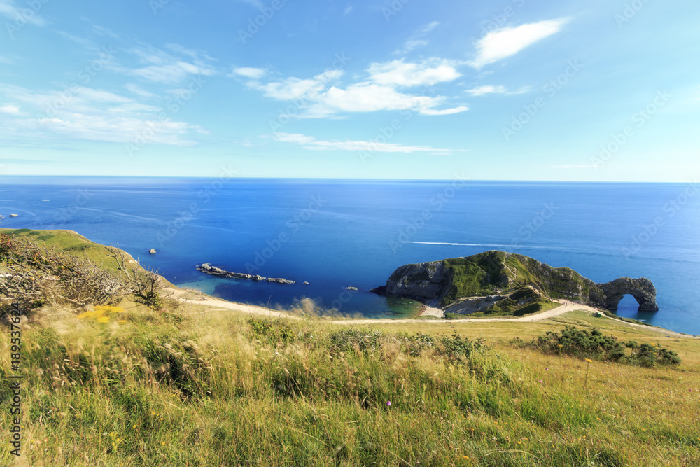 Durdle Door at the beach of Dorset,view UK