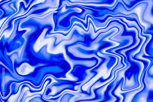 Bright blue digital marbling. Abstract colorful backdrop. Liquid paint abstraction. Cold color palette mesh