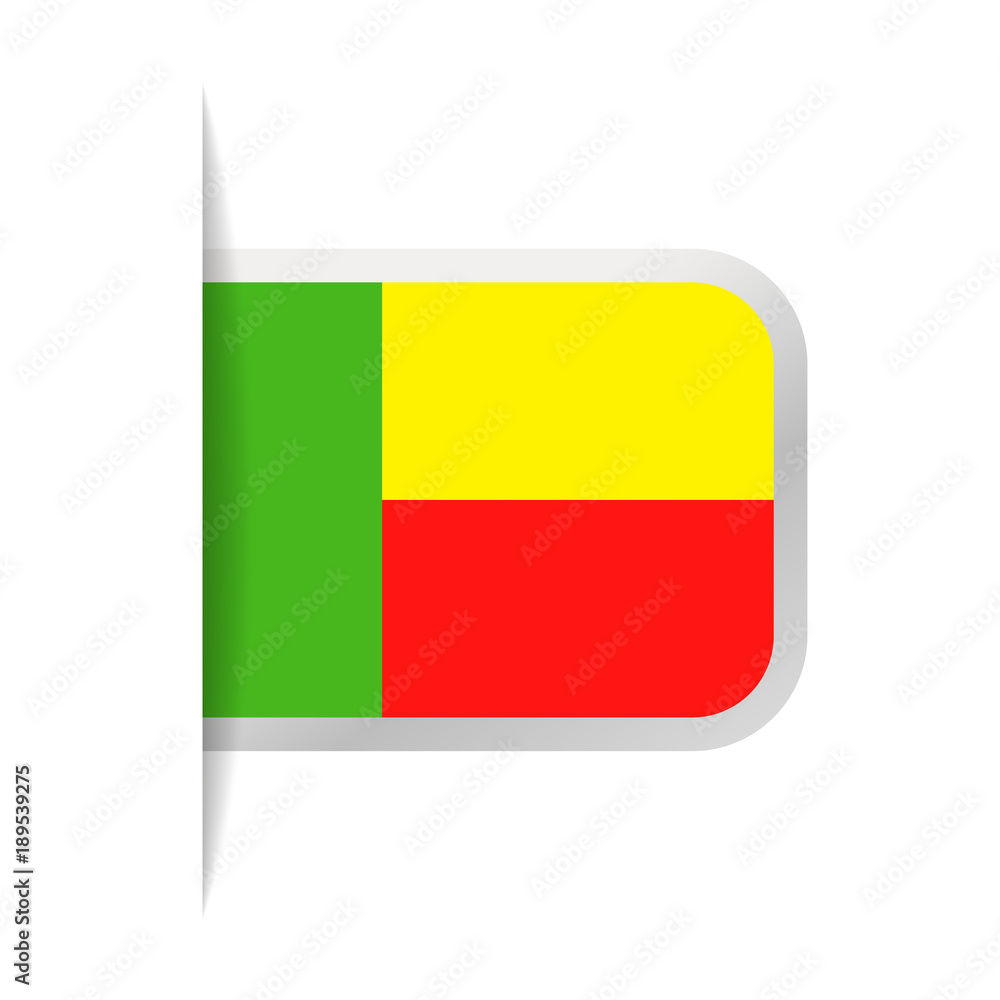 Obraz premium Benin Flag Vector Bookmark Icon