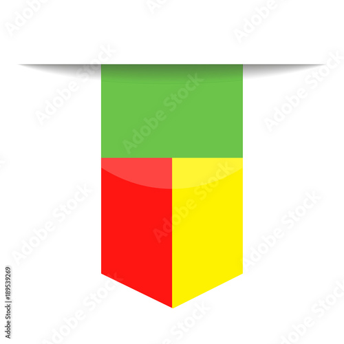 Benin Flag Vector Bookmark Icon