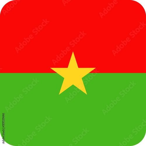 Burkina Faso Flag Vector Square Flat Icon