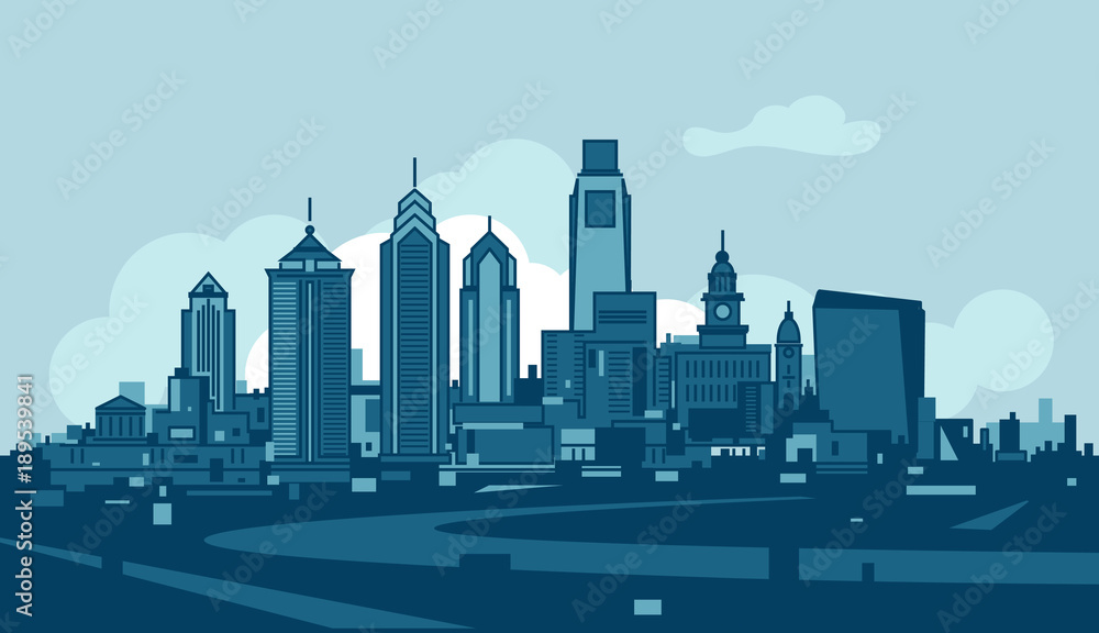 Philadelphia skyline - obrazy, fototapety, plakaty 
