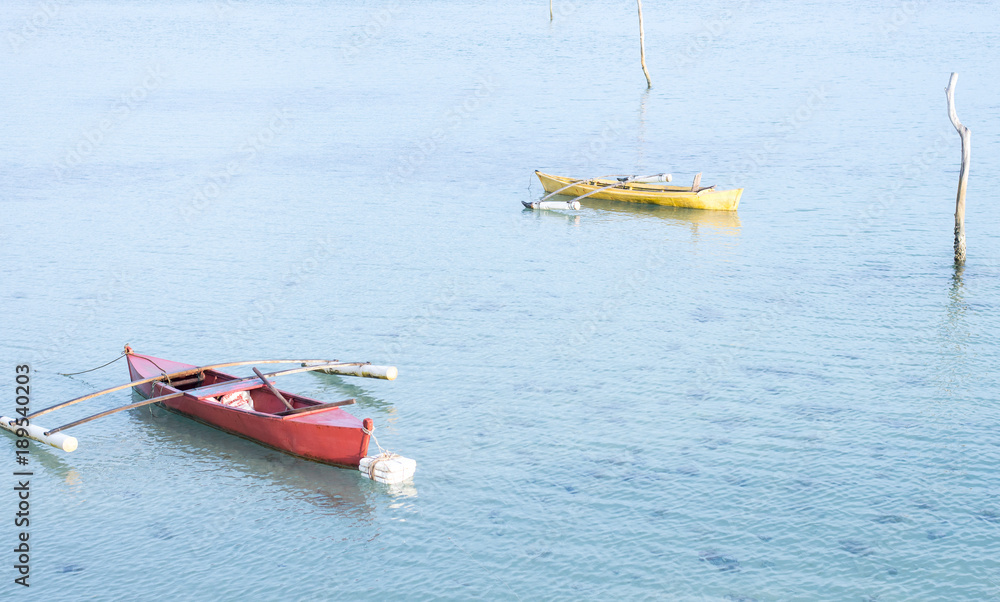 Seascape at Tajau Laut Kudat with traditional fishing floating at the sea. Seascape at Tajau Laut Kudat with traditional fishing floating at the sea.