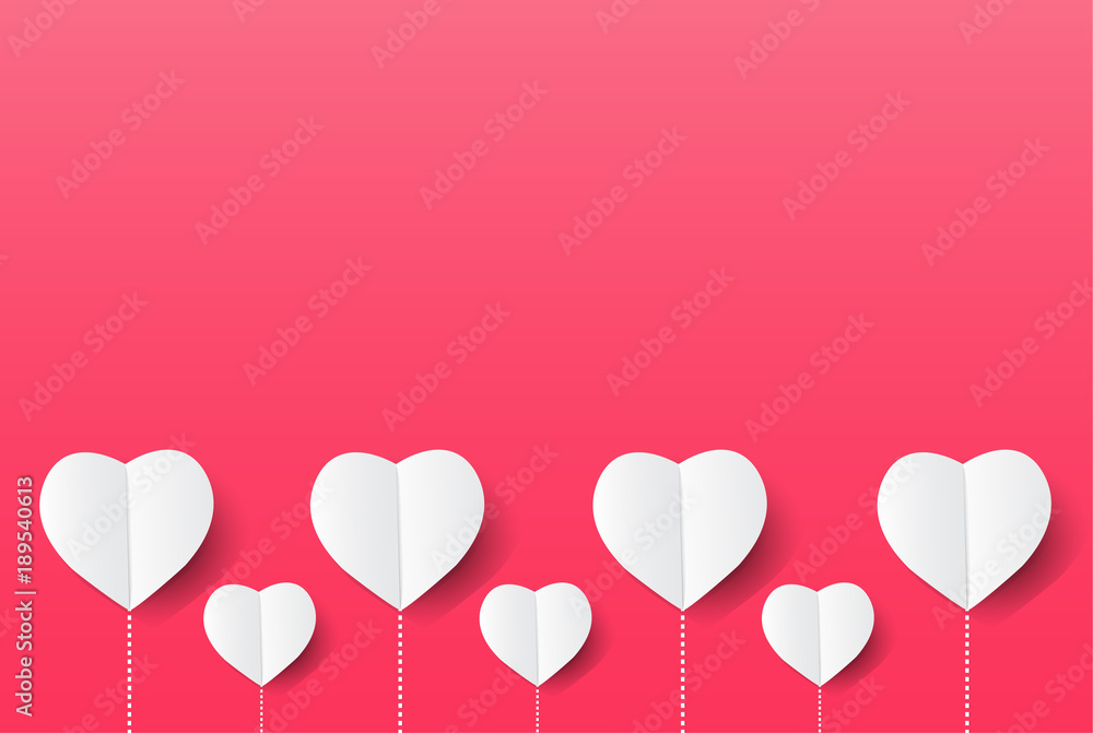 Modern Hearts Flower of Love on pink background,Valentine's day concept design with space and text in put,vector illustration.