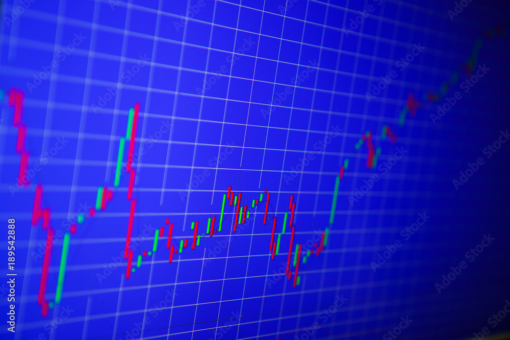 Financial graph on a computer monitor screen. Background stock chart. Financial graph on a computer monitor screen. Background stock chart.