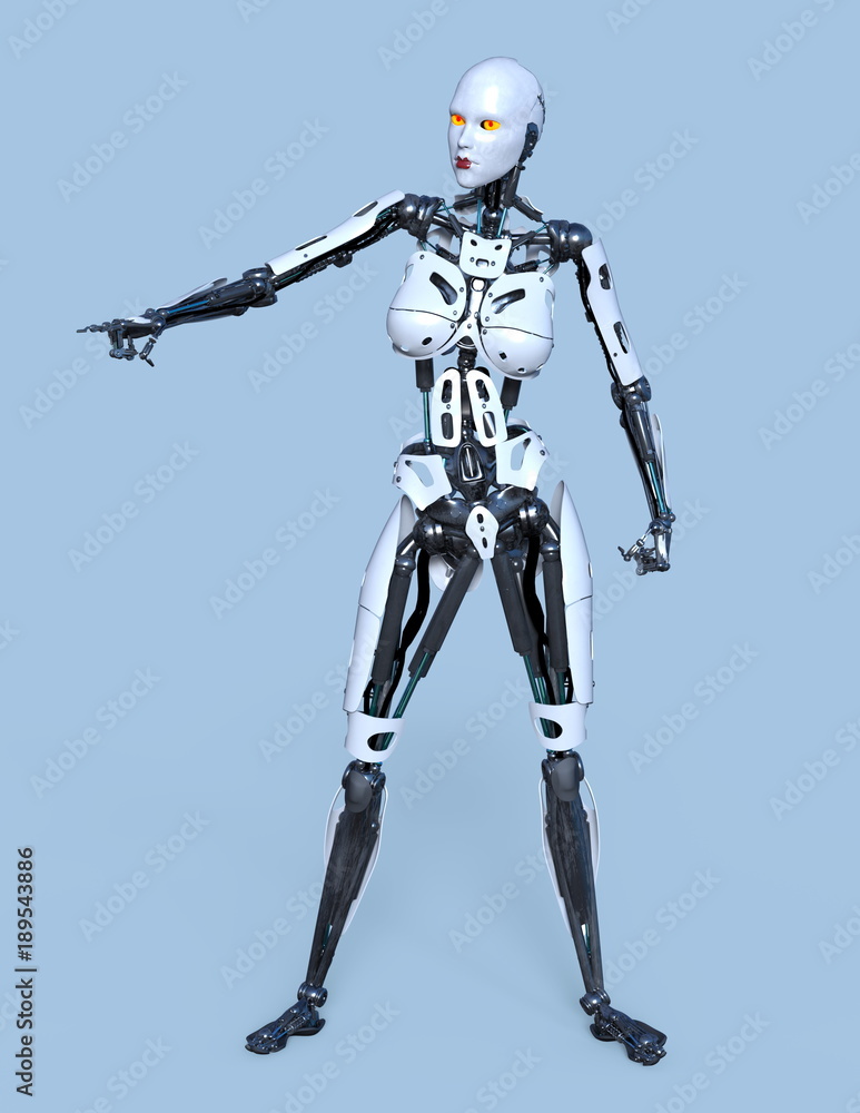 Naklejka premium 女性ロボット