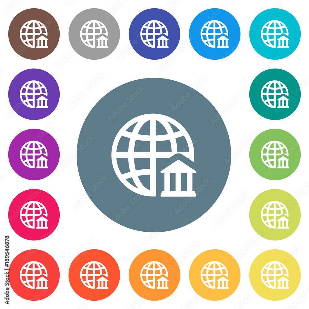 Internet banking flat white icons on round color backgrounds Internet banking flat white icons on round color backgrounds