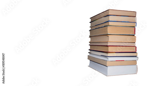 pile of books on white isolated background