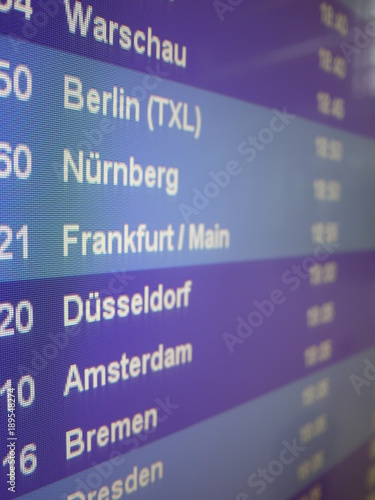 display which shows departures of planes on airport