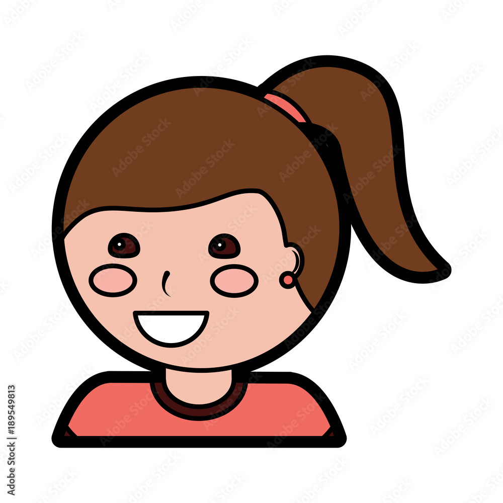 happy girl with ponytail kid child icon image vector illustration design happy girl with ponytail kid child icon image vector illustration design