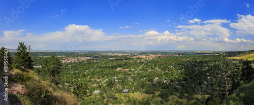 Aerial view of the beautiful Boulder cityscape