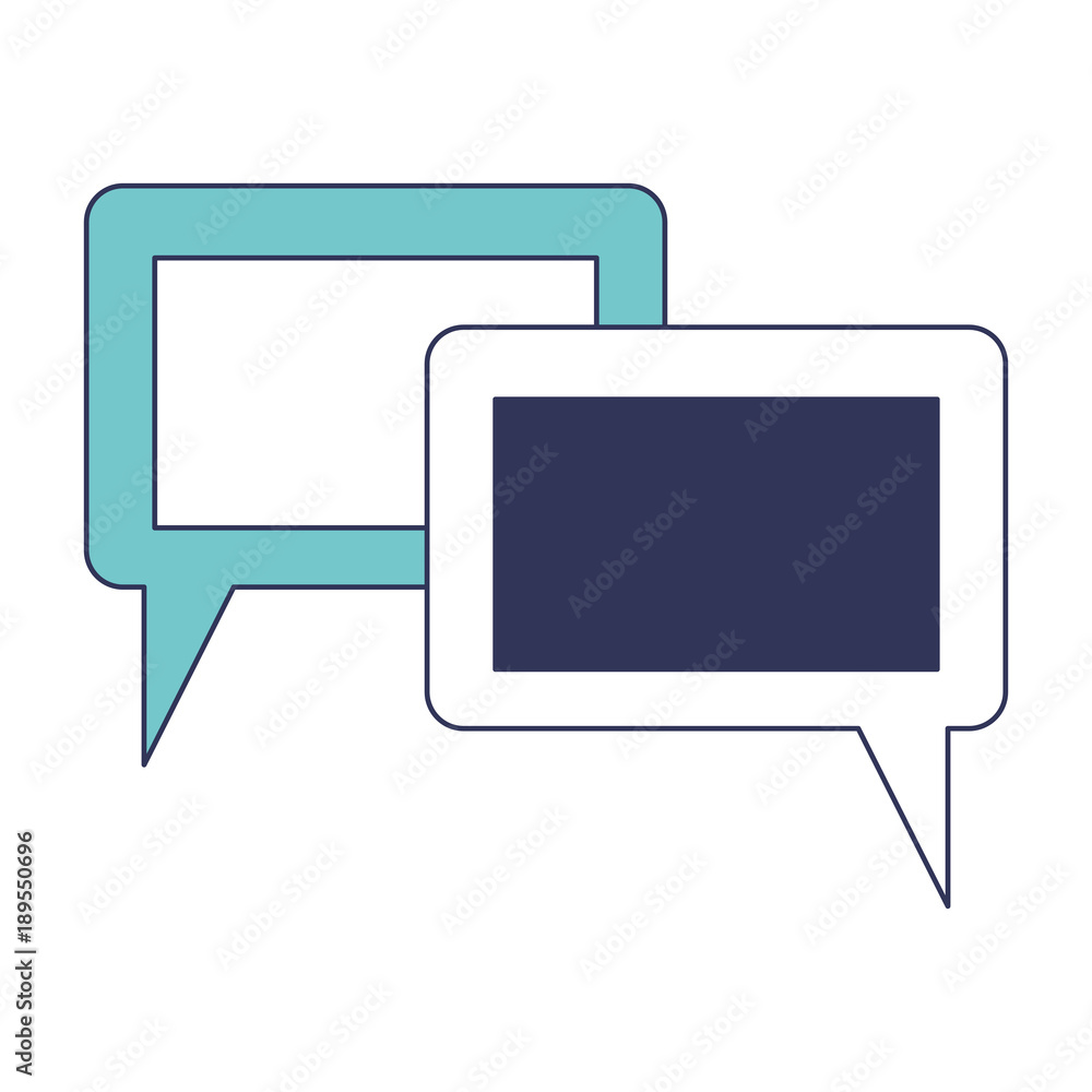 dialogue boxes with tail and frame in blue color sections silhouette vector illustration dialogue boxes with tail and frame in blue color sections silhouette vector illustration
